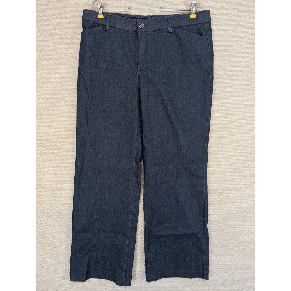 Lee Women's Blue Mid-Rise Regular Fit Flex Motion Trouser Pants 16 M